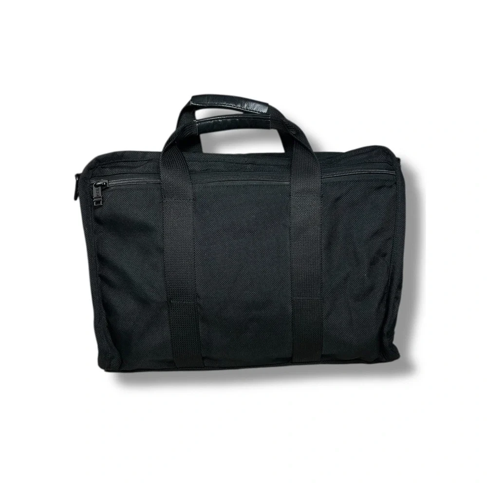 TUMI‎ Alpha Black Expandable Briefcase Messenger Bag Ballistic Nylon Laptop Vtg